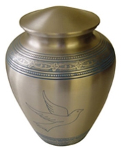 Peace Dove Brass Urn