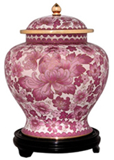 Pink Floral Cloisonne Urn