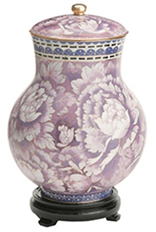 Purple Floral Cloisonne Urn